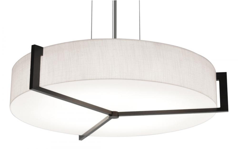 Apex 14'' LED Pendant - Espresso Finish - Linen White Shade