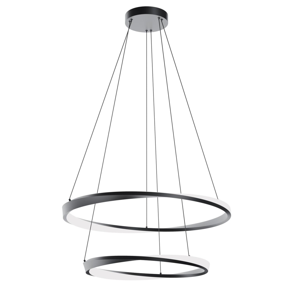 Oberon 32'' Double LED Pendant 120-277V 50W 5CCT BK