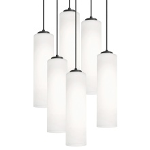 AFX Lighting, Inc. LEOP0412MBBKRND6 - Leo 6 Light Round Pendant, 120V, 60W, BK