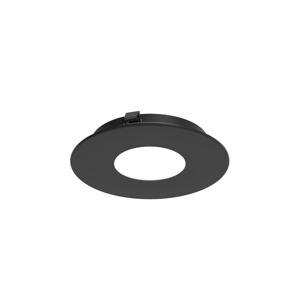 3" Apollo Round Flanged Pinhole Trim with Frosted Lens, Black Finish