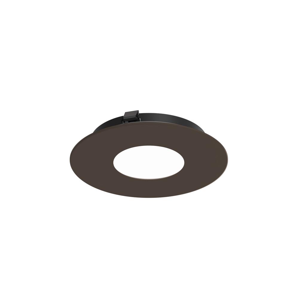3" Apollo Round Flanged Pinhole Trim with Frosted Lens, Bronze Finish