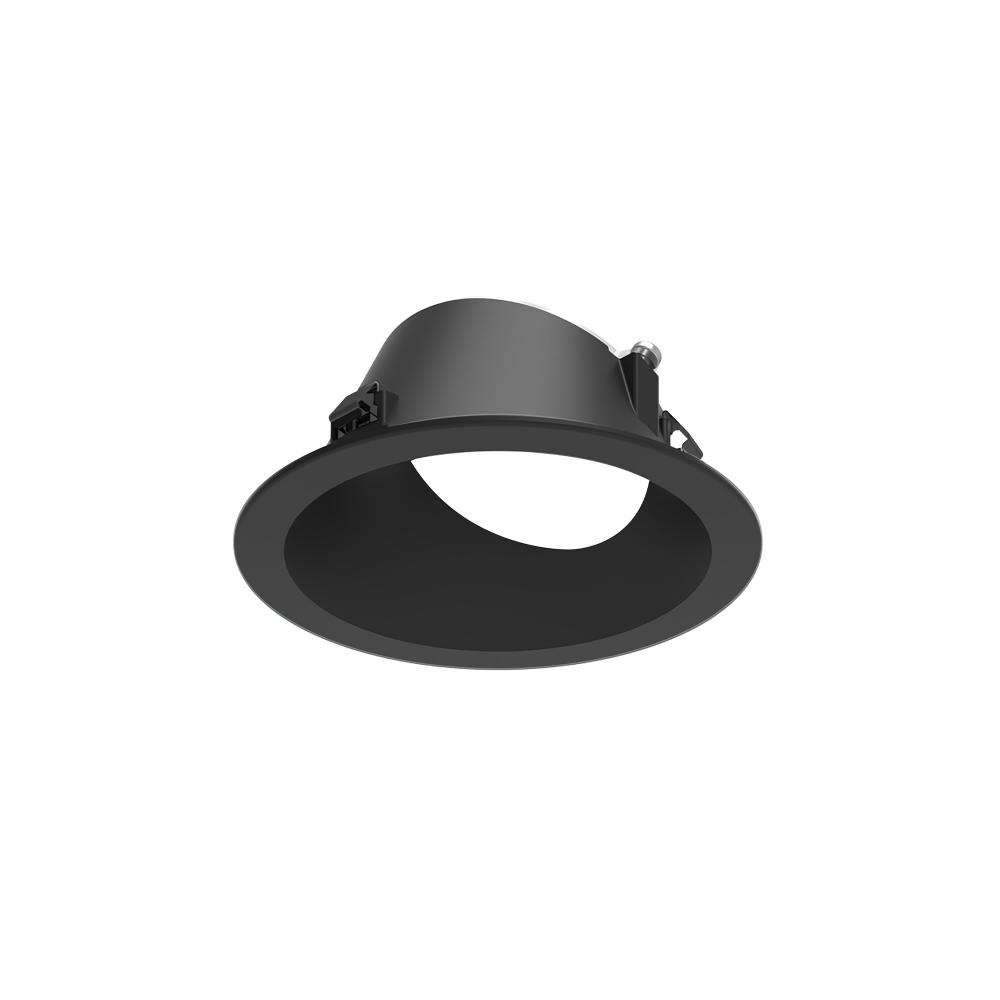 3" Apollo Round Flanged Wall Wash Trim with Frosted Lens, Black Finish