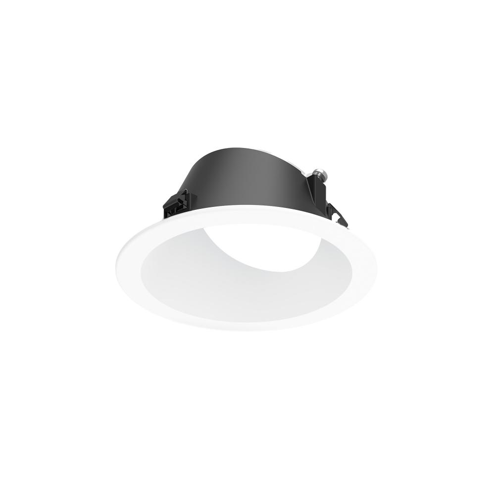 3" Apollo Round Flanged Wall Wash Trim with Frosted Lens, White Finish