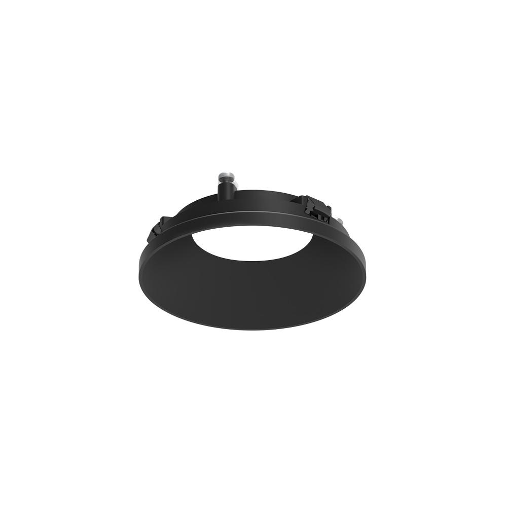 3" Apollo Round Flangeless Downlight Trim with Frosted Lens, Black Finish