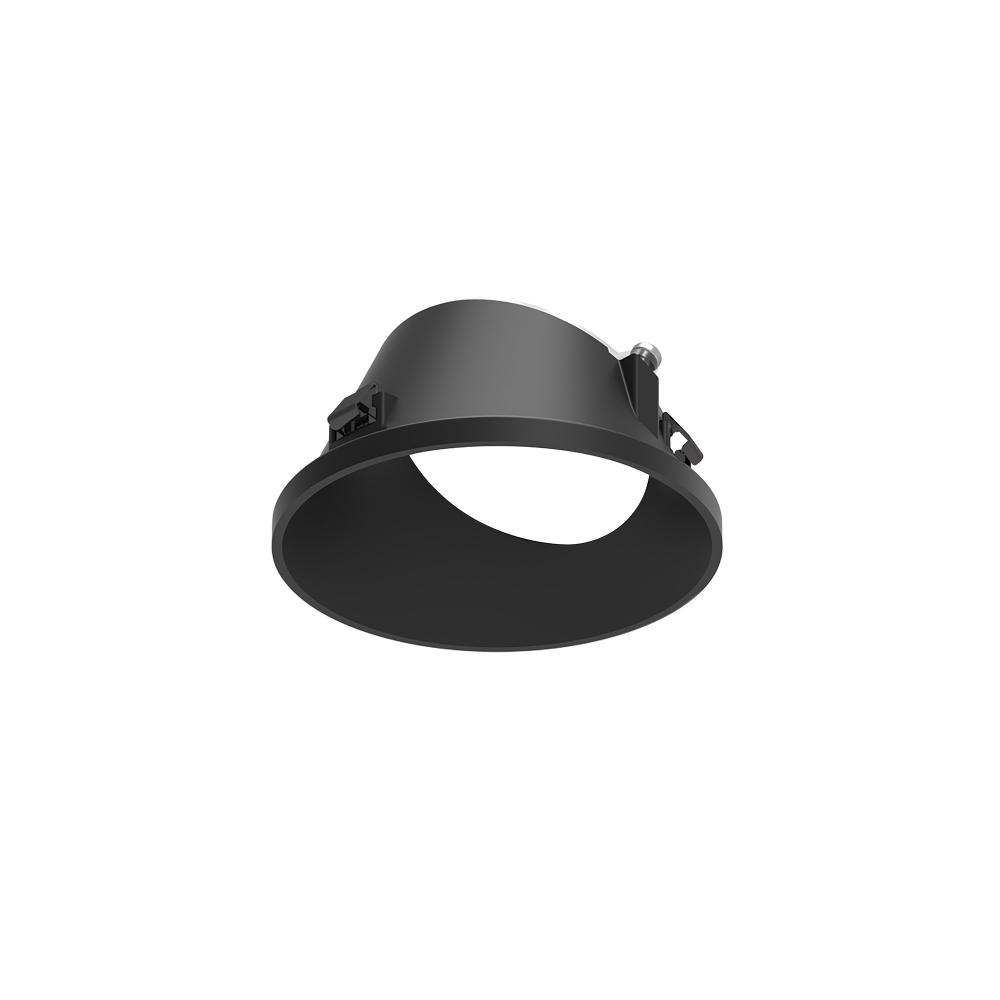 3" Apollo Round Flangeless Wall Wash Trim with Frosted Lens, Black Finish