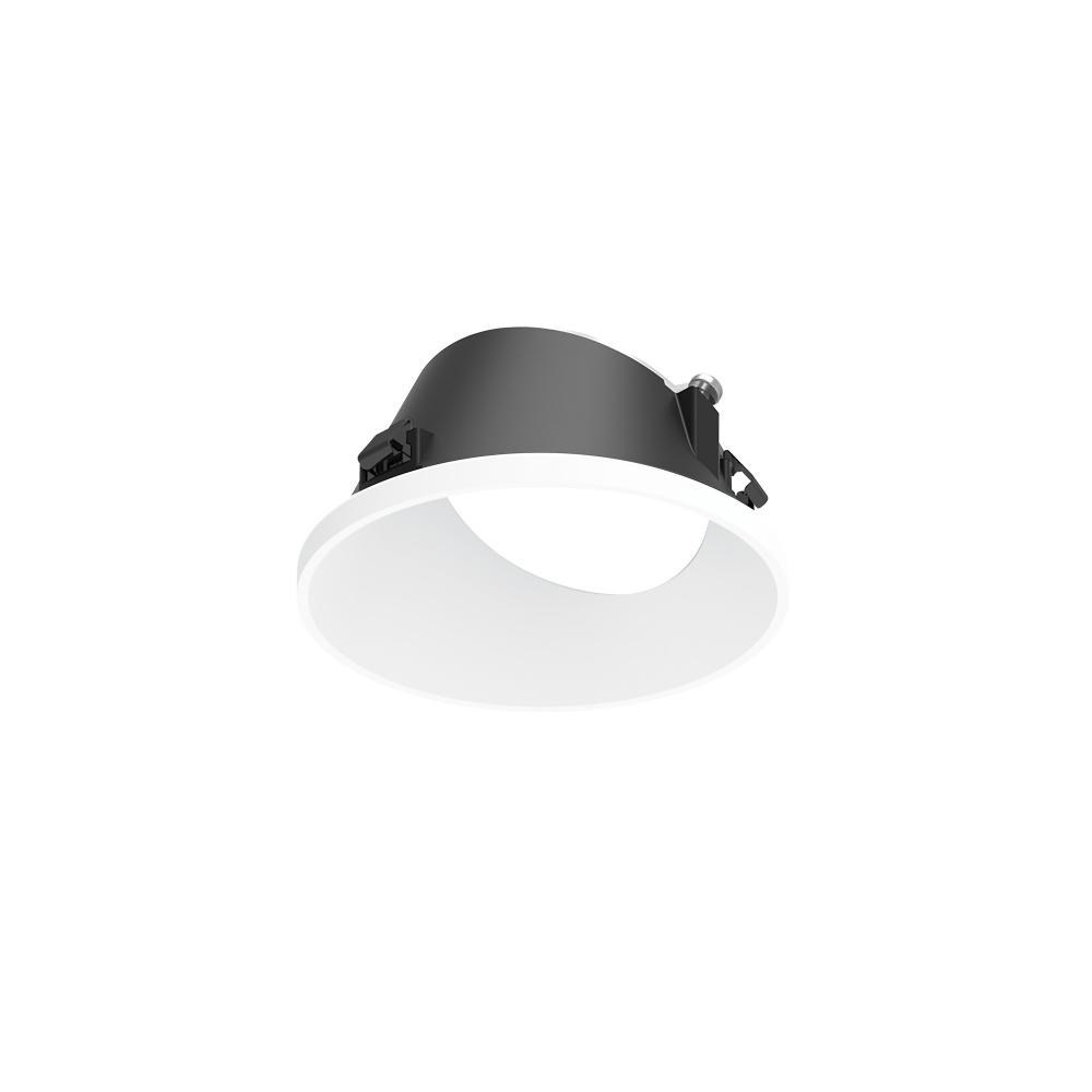 3" Apollo Round Flangeless Wall Wash Trim with Frosted Lens, White Finish