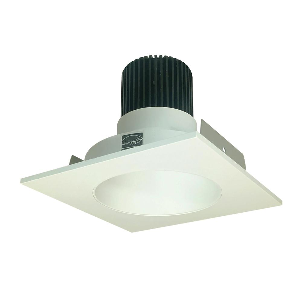 4" Iolite LED Square Reflector with Round Aperture, 800lm / 14W, Comfort Dim, White Reflector /