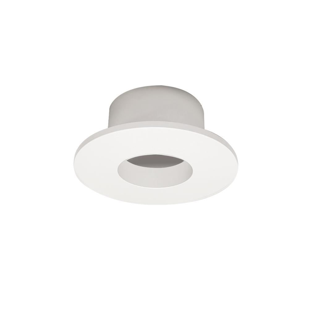 1" Iolite Can-less Round Downlight Trim, White finish