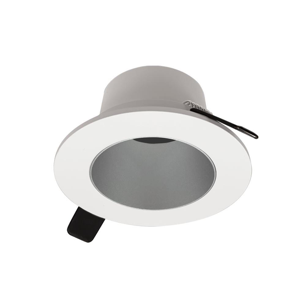 2" Iolite Can-less Round Downlight Trim, Haze Reflector / White Flange