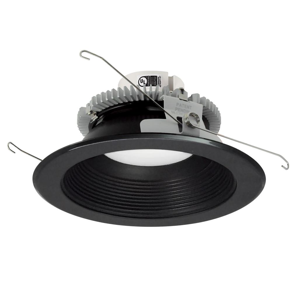 6" Cobalt Click Round Retrofit Baffle, 1000lm / 13.5W, Selectable CCT, Black