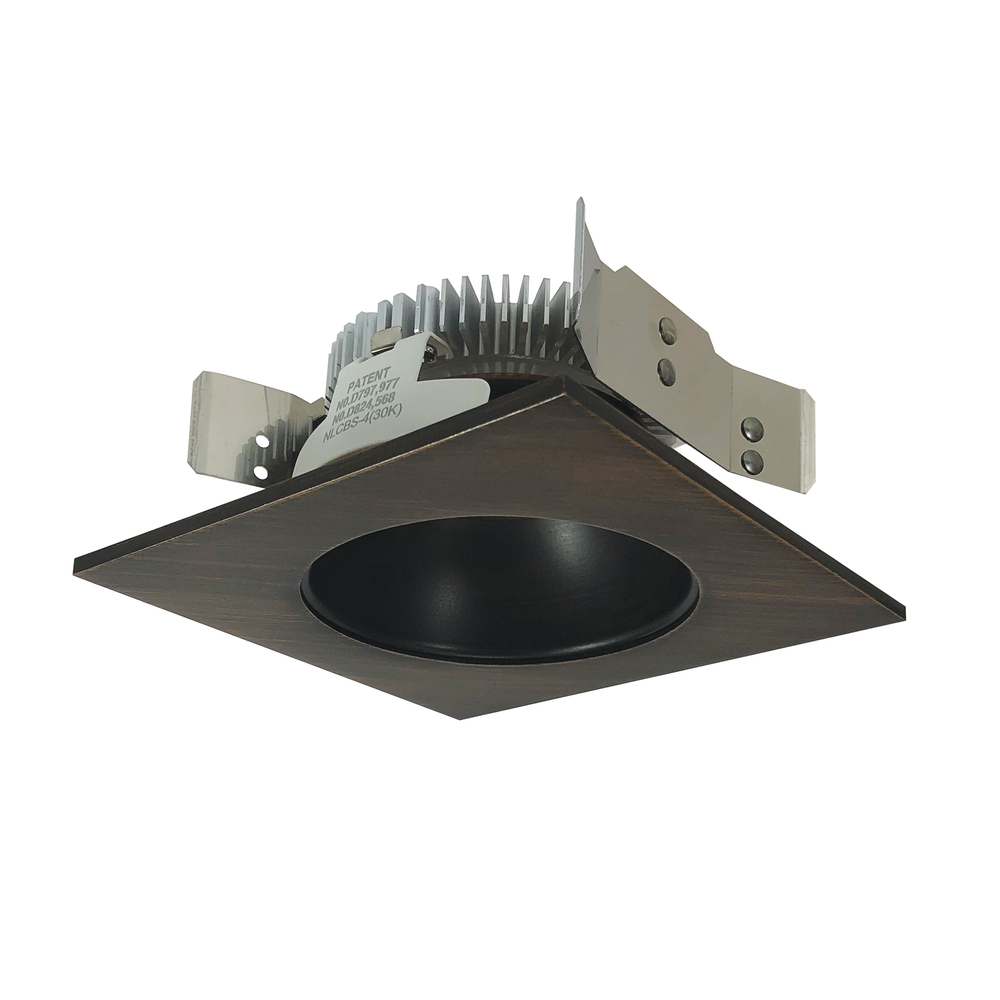 4" Cobalt Shallow High Lumen LED Trim, Square/Round Reflector, 1250lm, 2700K, Bronze