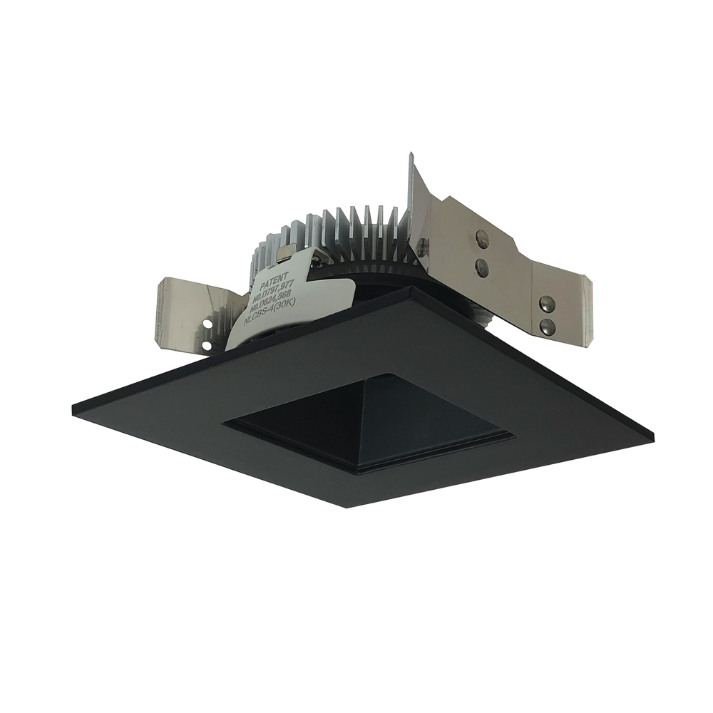 4" Cobalt Shallow High Lumen LED Trim, Square/Square Regress, 850lm, 2700K, Black