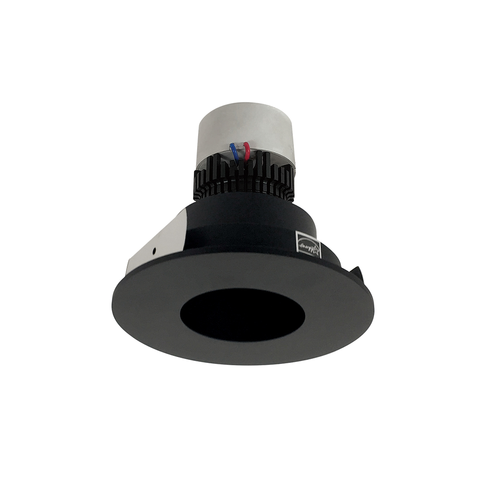4" Pearl 120V LED Round Pinhole Retrofit, 950lm / 10W, 3000K, Black Pinhole / Black Flange