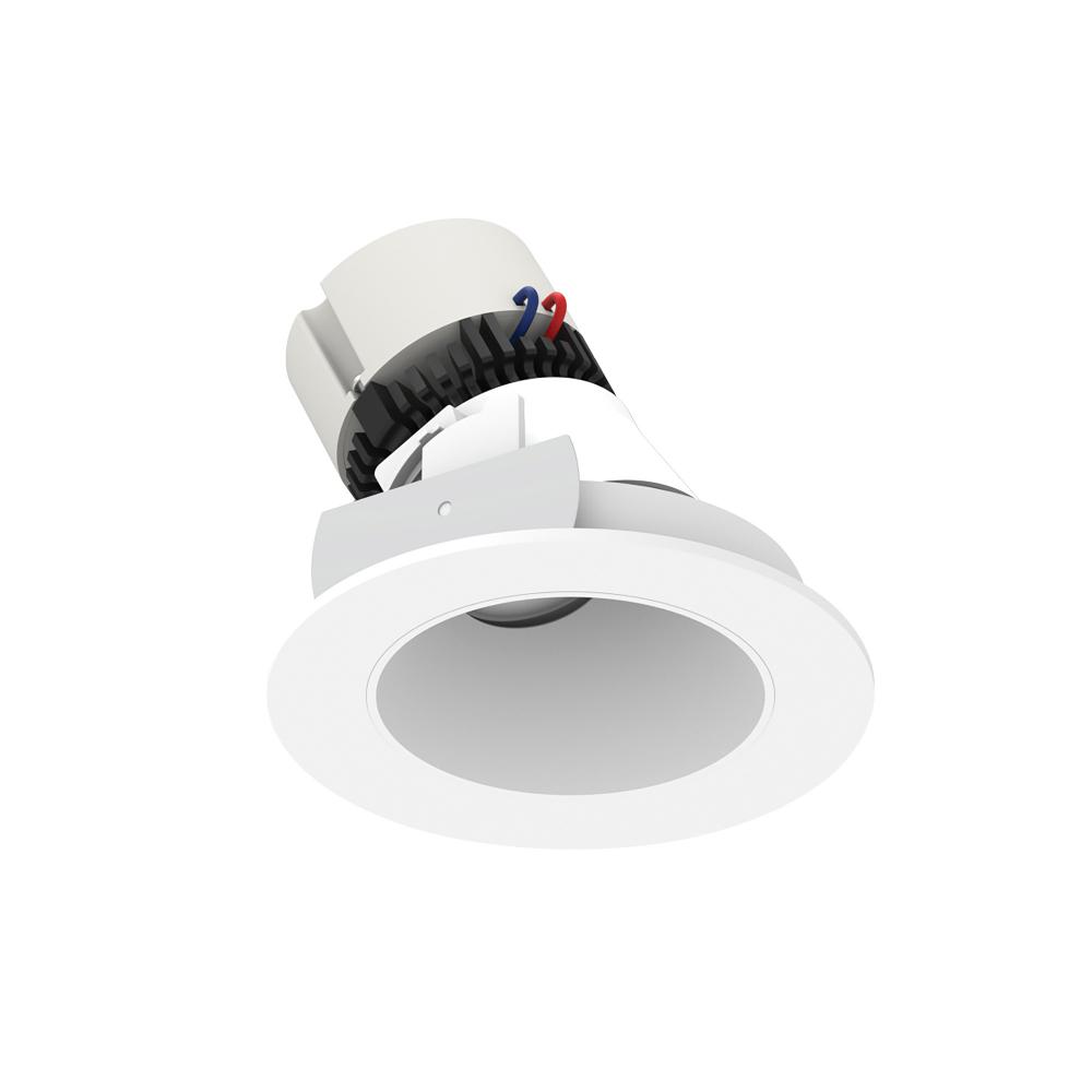 4" Pearl LED Round Adjustable Slot Retrofit, 950lm / 12W, 3000K, Matte Powder White Reflector /