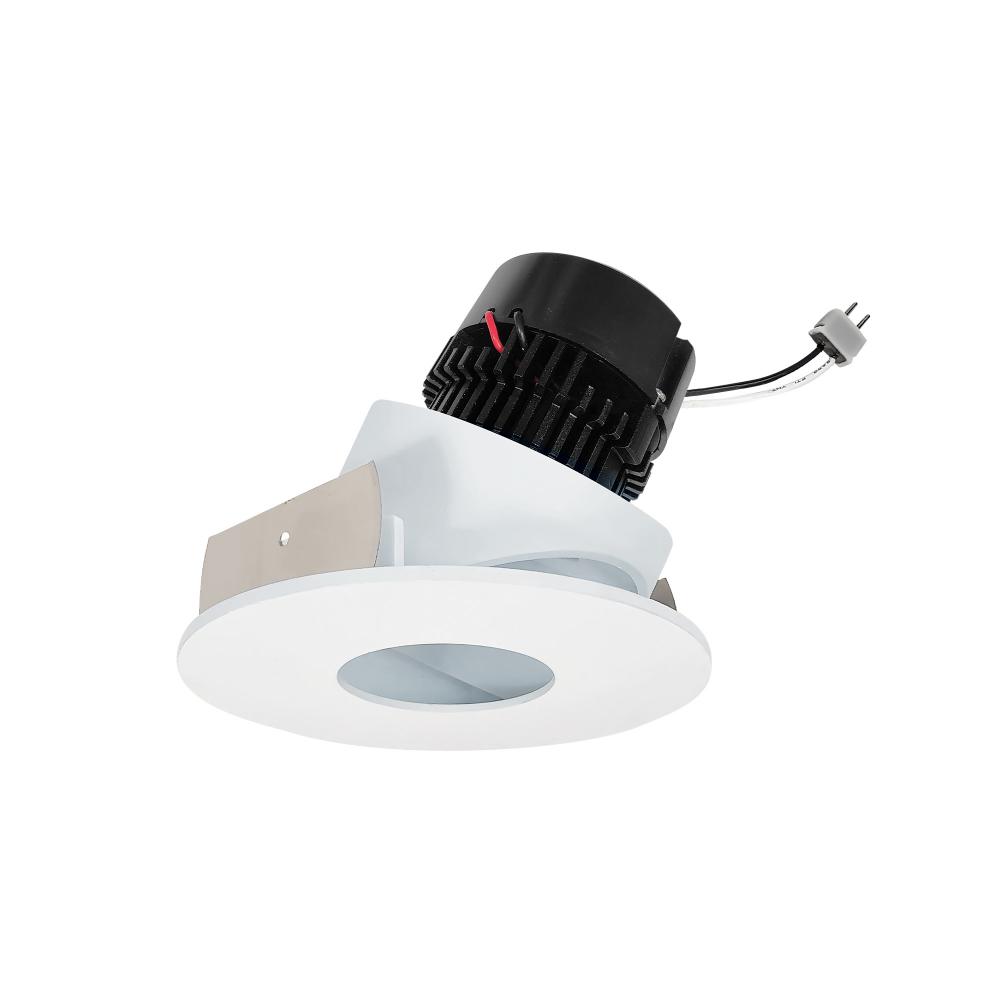 4" Pearl Low Voltage LED Round Adjustable Pinhole Retrofit, 950lm / 11W, 2700K, Matte Powder