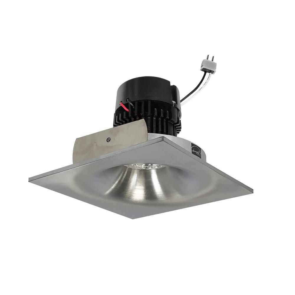 4" Pearl Low Voltage LED Square Bullnose Retrofit, 950lm / 11W, Comfort Dim, Natural Metal