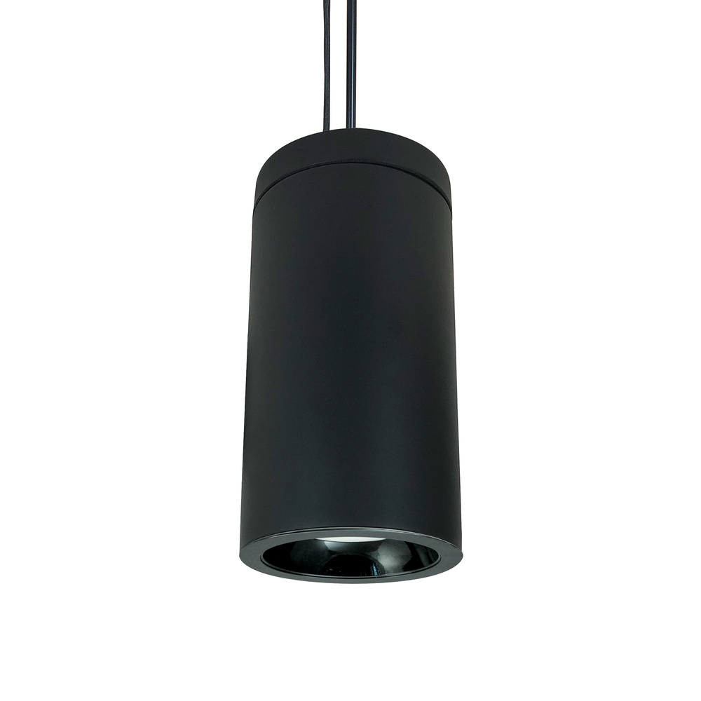 6" Cobalt Pendant Mount Cylinder, Black, 1000L, 4000K, Black /Black Reflector, 120V Triac/ELV