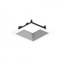 Nora NAPF-3SDNHZMPW - 3" Apollo Square Flanged Downlight Trim, Haze Reflector / Matte Powder White Flange