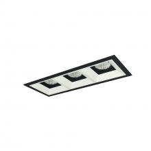 Nora NMIOT-13-B-FFF-50X-10-BMPW - Iolite MLS 3-Head Trim Kit, Black Flange, 5000K, 1000lm, Black/MPW Fixed Downlt. Trims