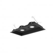 Nora NMRT3-2RL140FBB - Two-Head Flanged LED Multiple Lighting Trim, 900lm per Head w/ Flood Optic, 4000K, Regressed Black