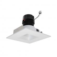 Nora NPRLV-4SNDSQ35XMPW - 4" Pearl Low Voltage LED Square Retrofit Reflector with Square Aperture, 1100lm / 11W, 3500K,