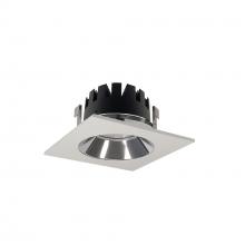Nora NRM3-43L130SCW - 4" Marquise III Square Open Reflector, 900lm, 3000K, Spot Optic, Clear Reflector/White Flange