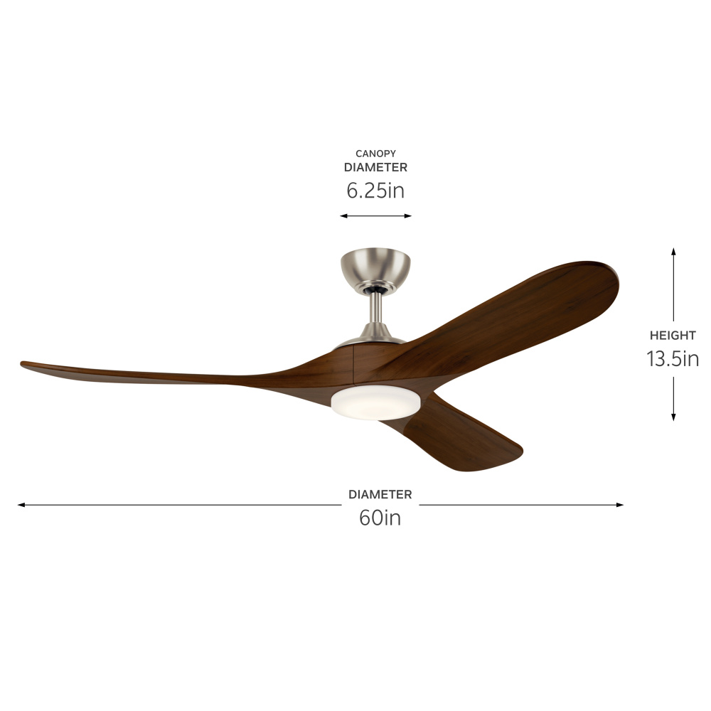 60" Mylo Ceiling Fan with Satin Etch Cased Opal Glass