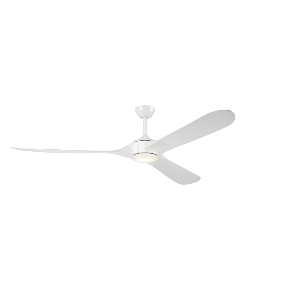 80 Inch Mylo Weather+ Ceiling Fan with Satin Etch Cased Opal Glass in White