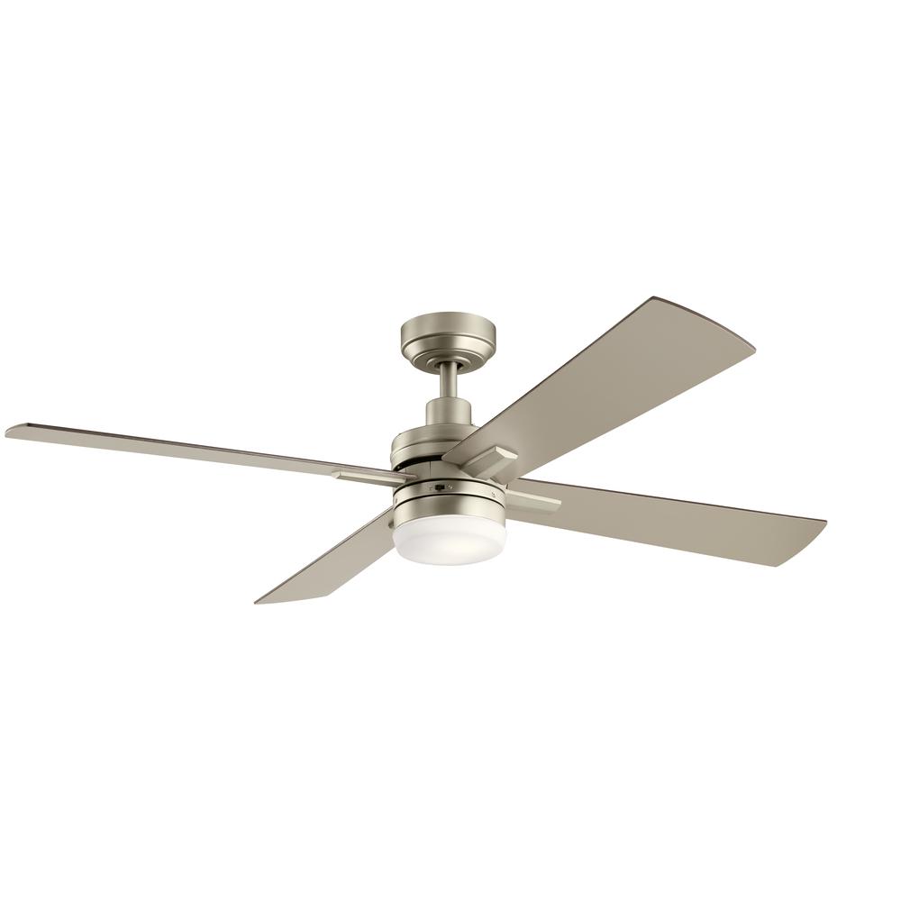Lija 52 inch LED Ceiling Fan in Nickel with Etched Cased Opal Glass