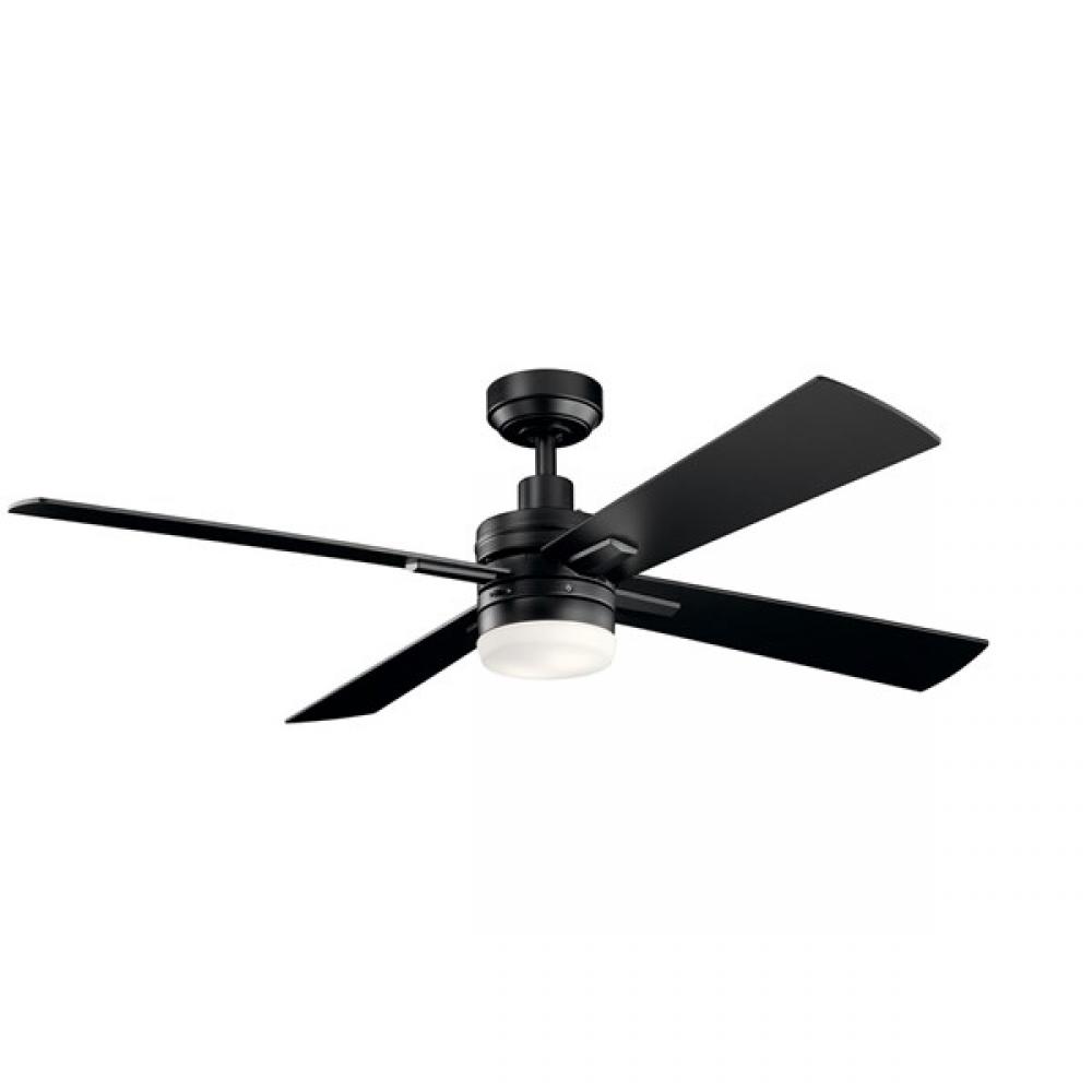Lija 52 inch LED Ceiling Fan in Satin Black with Etched Cased Opal Glass