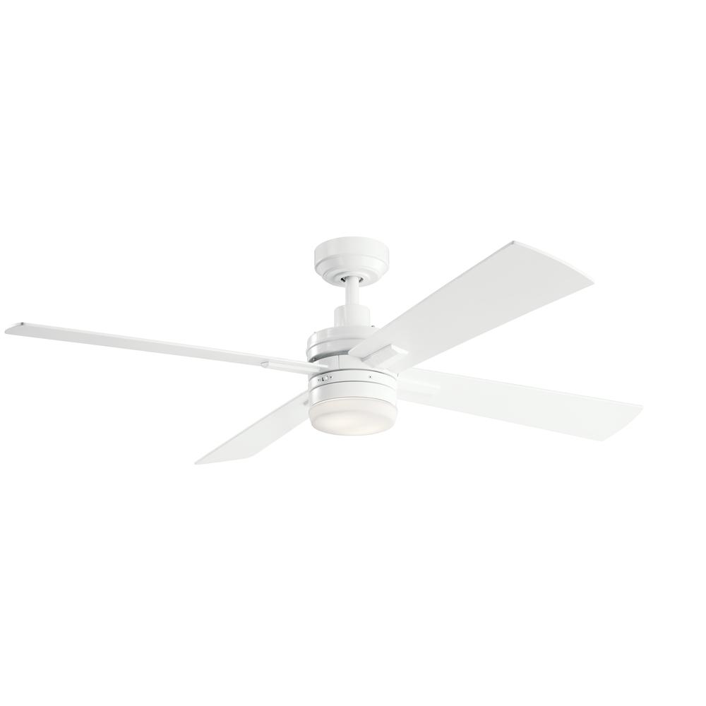 Lija 52 inch LED Ceiling Fan in White with Etched Cased Opal Glass