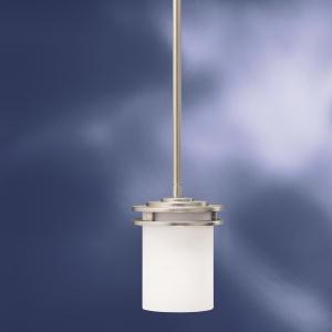 Hendrik 7.5" 1 Light Mini Pendant with Satin Etched Cased Opal Glass Brushed Nickel