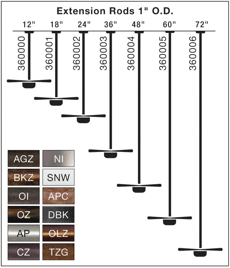 Dual Threaded 48" Downrod Brushed Nickel