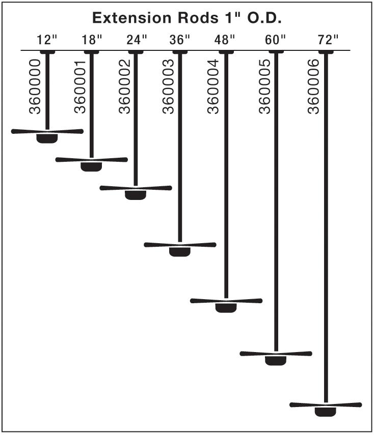 Dual Threaded 60" Downrod Weathered Steel
