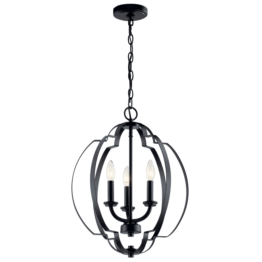 Voleta 20.75" 3 Light Pendant Black