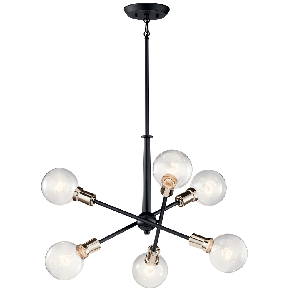 Armstrong 27.75" 6 Light Chandelier in Black