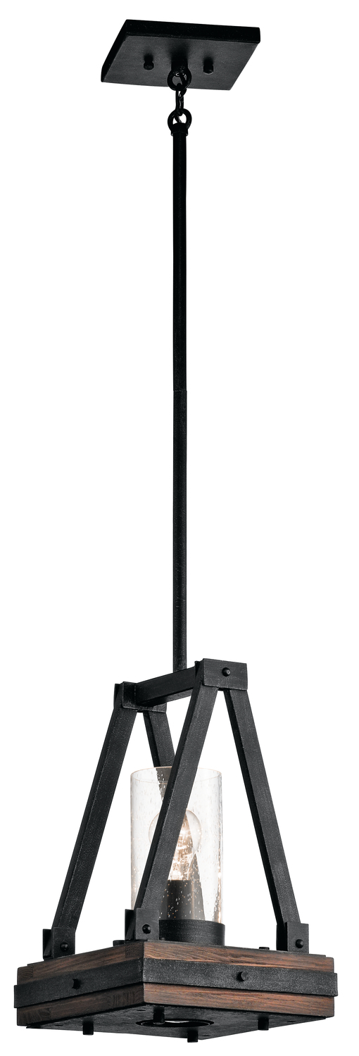 Colerne 16.5' 2 Light Pendant with Clear Seeded Glass Auburn Stained