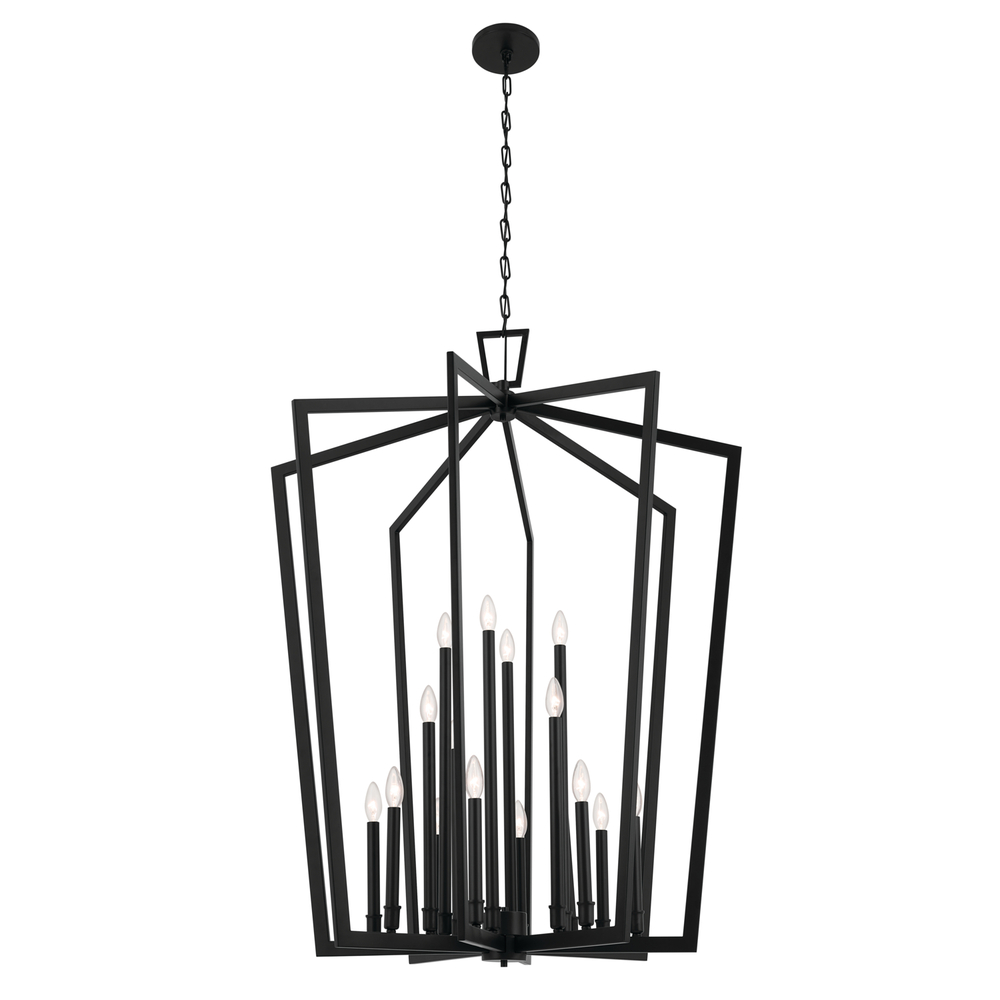 Abbotswell 49 Inch 16 Light Foyer Pendant in Black