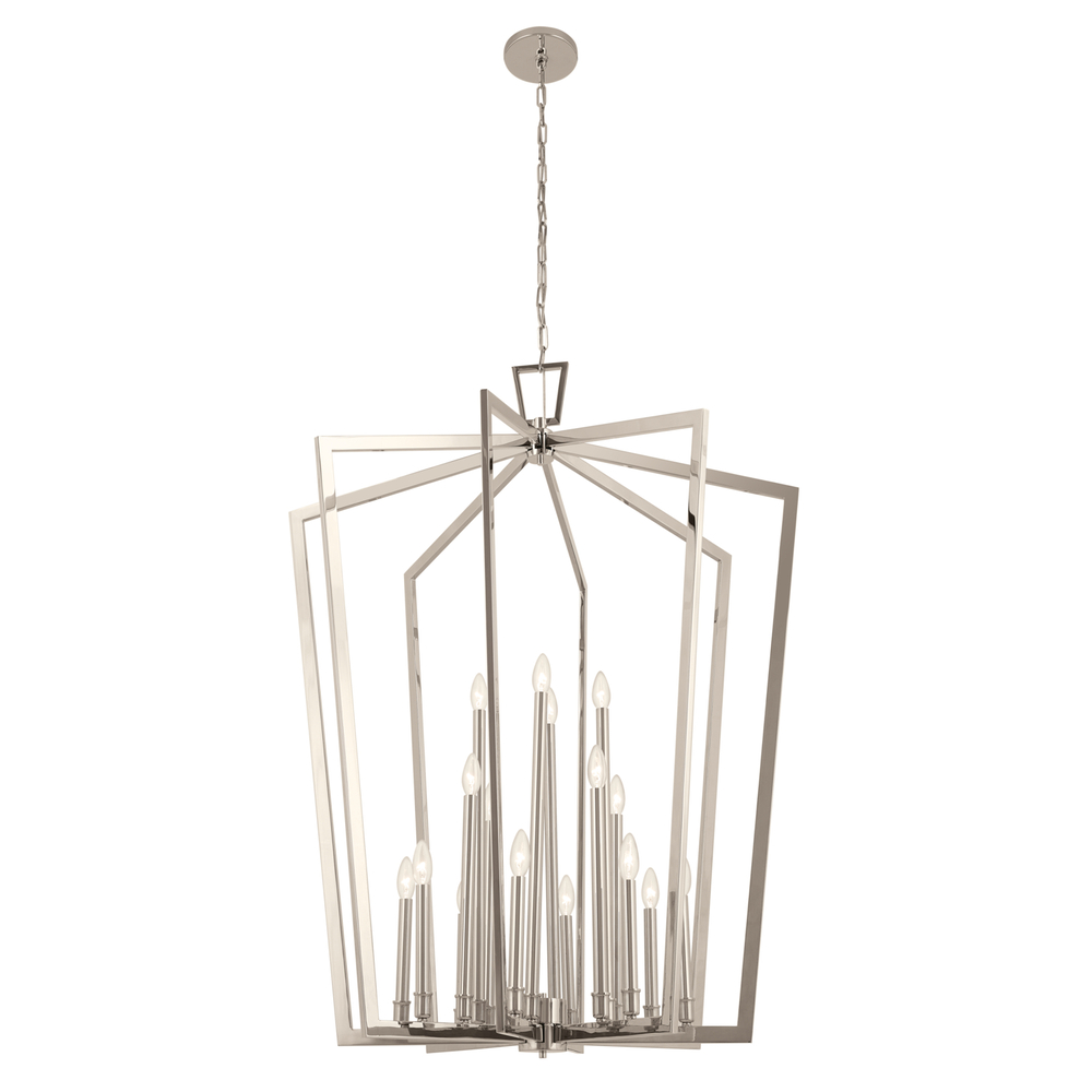 Abbotswell 49 Inch 16 Light Foyer Pendant in Polished Nickel