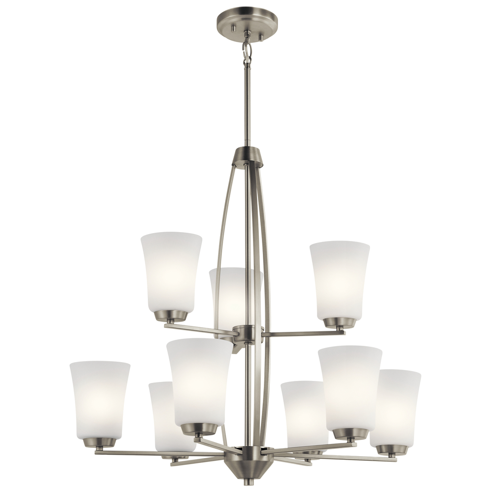 Tao 9 Light Chandelier Brushed Nickel