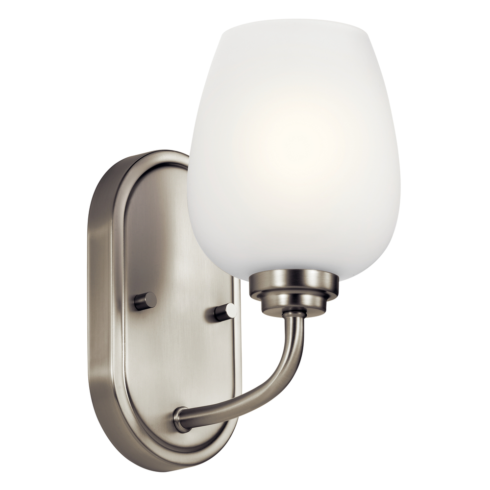 Valserrano 10" 1 Light Wall Sconce with Satin Etched Glass Brushed Nickel