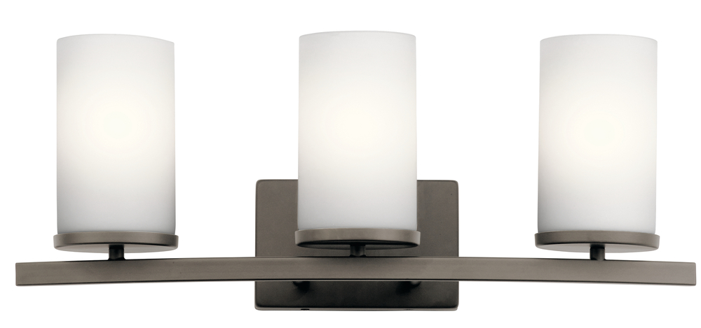 Crosby 23" 3 Light Vanity Light Satin Etched Cased Opal Olde Bronze