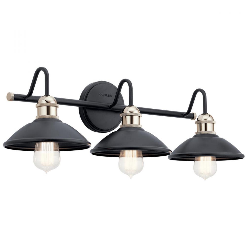 Clyde 3 Light Vanity Light Black