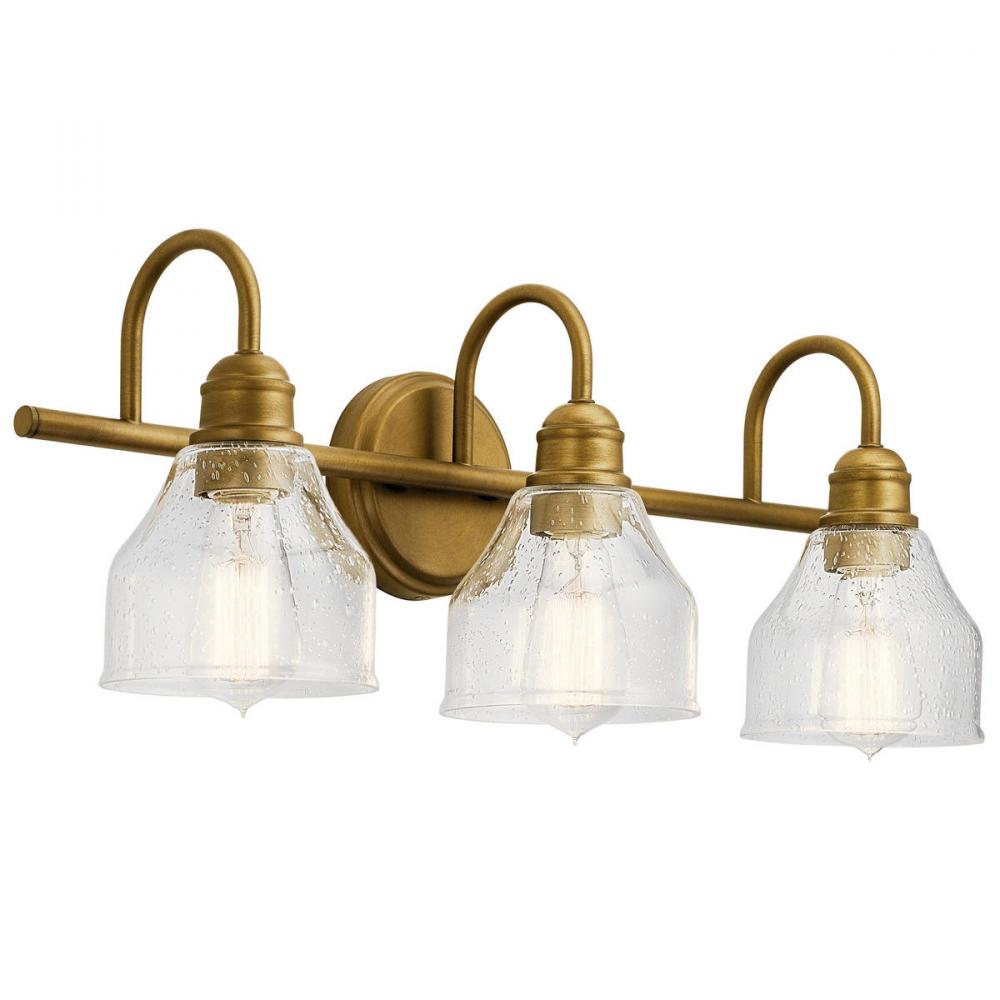 Avery 3 Light Vanity Light Natural Brass