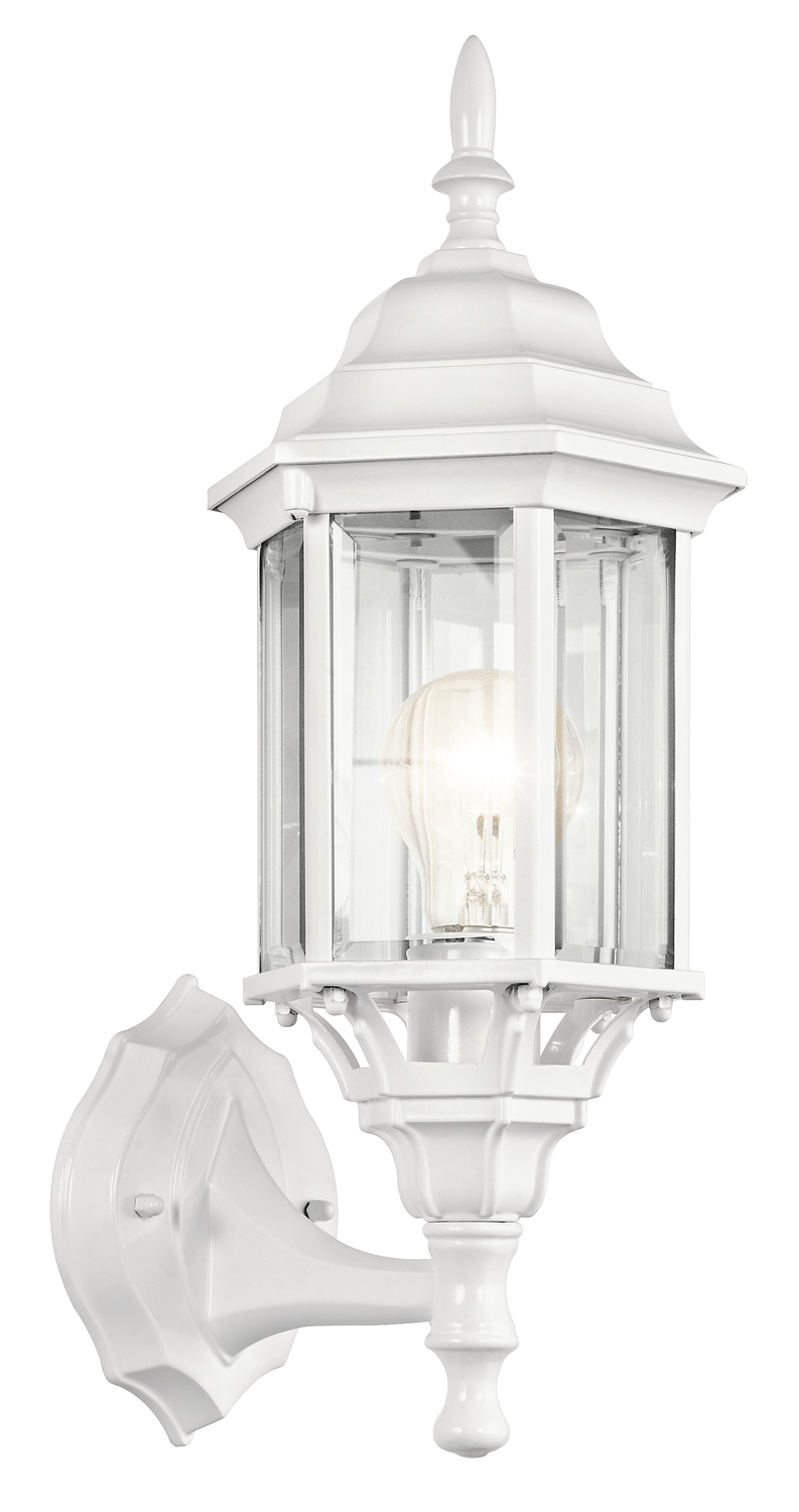 Chesapeake 17" 1 Light Outdoor Wall Light with Clear Beveled Glass in White