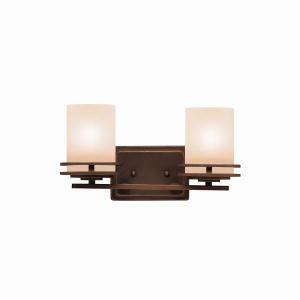 Hendrik 14.5" 2 Light Vanity Light with Light Umber Etched Glass Olde Bronze