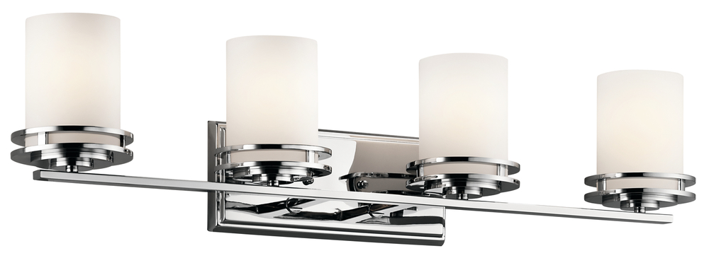 Hendrik 33.75" 4 Light Vanity Light with Satin Etched Cased Opal Chrome