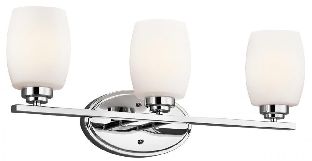 Eileen 24" 3 Light Vanity Light with Satin Etched Cased Opal Glass in Chrome