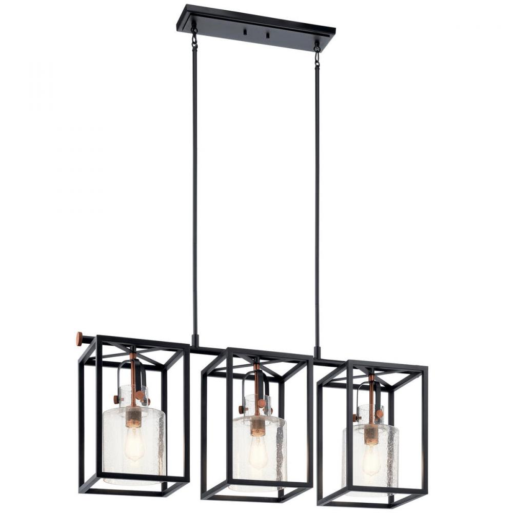 Kitner 3 Light Linear Chandelier Black