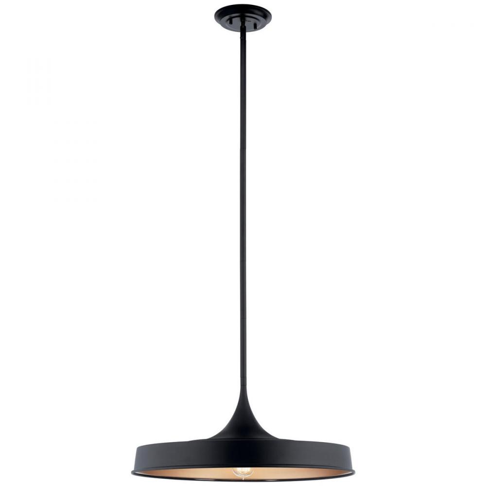 Elias 9.75" 1 Light Convertible Pendant Black